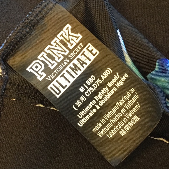 PINK Victoria’s Secret Floral Tie Up Keyhole Bikini Top Medium - Picture 7 of 7